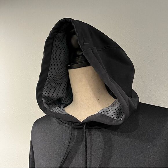 Sporty black hooded sweatshirt - Picture 2 of 12